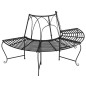vidaXL Baumbank Halbrund Ø159 cm Schwarz Stahl vidaXL Baumbank Halbrund Ø159 cm Schwarz Stahl