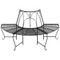 vidaXL Baumbank Halbrund Ø159 cm Schwarz Stahl vidaXL Baumbank Halbrund Ø159 cm Schwarz Stahl