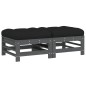 vidaXL Gartenhocker mit Kissen 2 Stk. Grau Massivholz Kiefer vidaXL Gartenhocker mit Kissen 2 Stk. Grau Massivholz Kiefer
