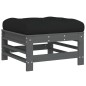 vidaXL Gartenhocker mit Kissen 2 Stk. Grau Massivholz Kiefer vidaXL Gartenhocker mit Kissen 2 Stk. Grau Massivholz Kiefer