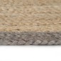 vidaXL Teppich Handgefertigt Jute mit Grauem Rand 120 cm vidaXL Teppich Handgefertigt Jute mit Grauem Rand 120 cm