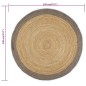 vidaXL Teppich Handgefertigt Jute mit Grauem Rand 120 cm vidaXL Teppich Handgefertigt Jute mit Grauem Rand 120 cm