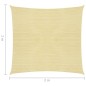 vidaXL Sonnensegel HDPE Quadratisch 2 x 2 m Beige vidaXL Sonnensegel HDPE Quadratisch 2 x 2 m Beige