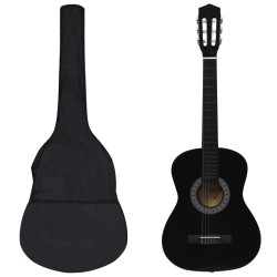 vidaXL 8-tlg. Klassikgitarren-Set für Anfänger Schwarz 3/4 36"       