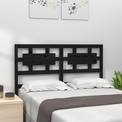 vidaXL Kopfteil Schwarz 145,5x4x100 cm Massivholz Kiefer