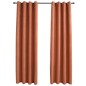 vidaXL Verdunkelungsvorhänge mit Metallösen 2 Stk. Rostbraun 140x225cm vidaXL Verdunkelungsvorhänge mit Metallösen 2 Stk. Rostbraun 140x225cm