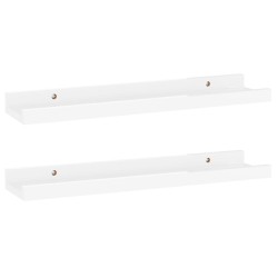 vidaXL Wandregale 2 Stk. Hochglanz-Weiß 40x9x3 cm   