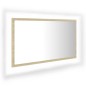 vidaXL LED-Badspiegel Sonoma-Eiche 80x8,5x37 cm Acryl vidaXL LED-Badspiegel Sonoma-Eiche 80x8,5x37 cm Acryl