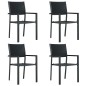 vidaXL Gartenstühle 4 Stk. Schwarz Kunststoff Rattan-Optik vidaXL Gartenstühle 4 Stk. Schwarz Kunststoff Rattan-Optik