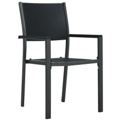 vidaXL Gartenstühle 4 Stk. Schwarz Kunststoff Rattan-Optik