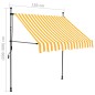 vidaXL Einziehbare Markise Handbetrieben mit LED 150 cm Weiß Orange vidaXL Einziehbare Markise Handbetrieben mit LED 150 cm Weiß Orange