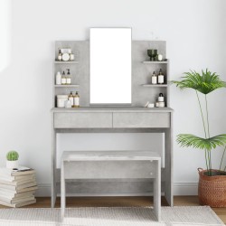 vidaXL Schminktisch mit Spiegel Betongrau 96x40x142 cm