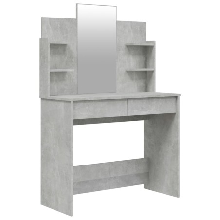 vidaXL Schminktisch mit Spiegel Betongrau 96x40x142 cm