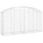 vidaXL Gabione mit Hochbogen 200x50x100/120 cm Verzinktes Eisen