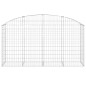 vidaXL Gabione mit Hochbogen 200x50x100/120 cm Verzinktes Eisen