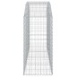vidaXL Gabione mit Hochbogen 200x50x100/120 cm Verzinktes Eisen