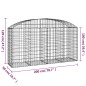 vidaXL Gabione mit Hochbogen 200x50x100/120 cm Verzinktes Eisen