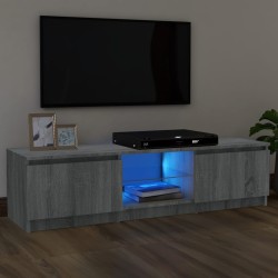 vidaXL TV-Schrank mit LED-Leuchten Grau Sonoma 120x30x35,5 cm