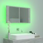 vidaXL LED-Bad-Spiegelschrank Betongrau 80x12x45 cm Acryl vidaXL LED-Bad-Spiegelschrank Betongrau 80x12x45 cm Acryl