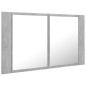 vidaXL LED-Bad-Spiegelschrank Betongrau 80x12x45 cm Acryl vidaXL LED-Bad-Spiegelschrank Betongrau 80x12x45 cm Acryl