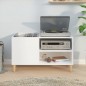 vidaXL Plattenschrank Hochglanz-Weiß 84,5x38x48 cm Holzwerkstoff vidaXL Plattenschrank Hochglanz-Weiß 84,5x38x48 cm Holzwerkstoff