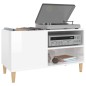 vidaXL Plattenschrank Hochglanz-Weiß 84,5x38x48 cm Holzwerkstoff vidaXL Plattenschrank Hochglanz-Weiß 84,5x38x48 cm Holzwerkstoff