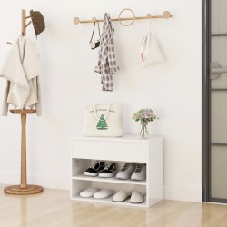 vidaXL Schuhbank Hochglanz-Weiß 60x30x45 cm Holzwerkstoff