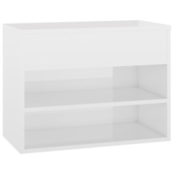 vidaXL Schuhbank Hochglanz-Weiß 60x30x45 cm Holzwerkstoff