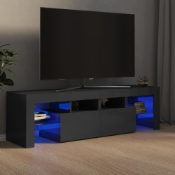 vidaXL TV-Schrank mit LED-Beleuchtung Hochglanz-Grau 140x36,5x40 cm