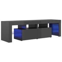 vidaXL TV-Schrank mit LED-Beleuchtung Hochglanz-Grau 140x36,5x40 cm