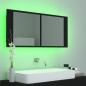 vidaXL LED-Bad-Spiegelschrank Schwarz 100x12x45 cm Acryl vidaXL LED-Bad-Spiegelschrank Schwarz 100x12x45 cm Acryl