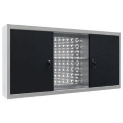 vidaXL Wand-Werkzeugschrank Industrie-Stil Metall Grau und Schwarz