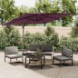 vidaXL Ampelschirm mit Doppeldach Bordeauxrot 400x300 cm vidaXL Ampelschirm mit Doppeldach Bordeauxrot 400x300 cm