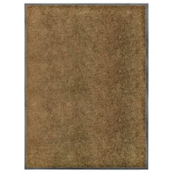 vidaXL Fußmatte Waschbar Braun 90x120 cm 