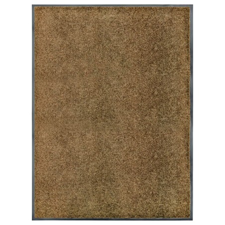 vidaXL Fußmatte Waschbar Braun 90x120 cm 