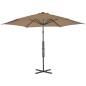 vidaXL Sonnenschirm mit Stahl-Mast 300 cm Taupe vidaXL Sonnenschirm mit Stahl-Mast 300 cm Taupe