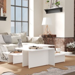 vidaXL Couchtische 2 Stk. Weiß 111,5x50x33 cm Holzwerkstoff