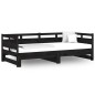 vidaXL Tagesbett Ausziehbar Schwarz Massivholz Kiefer 2x(90x200) cm vidaXL Tagesbett Ausziehbar Schwarz Massivholz Kiefer 2x(90x200) cm