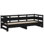 vidaXL Tagesbett Ausziehbar Schwarz Massivholz Kiefer 2x(90x200) cm vidaXL Tagesbett Ausziehbar Schwarz Massivholz Kiefer 2x(90x200) cm