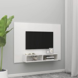 vidaXL TV-Wandschrank Hochglanz-Weiß 135x23,5x90 cm Holzwerkstoff