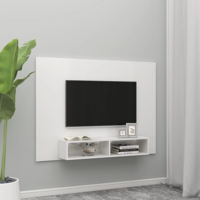 vidaXL TV-Wandschrank Hochglanz-Weiß 135x23,5x90 cm Holzwerkstoff vidaXL TV-Wandschrank Hochglanz-Weiß 135x23,5x90 cm Holzwerkstoff
