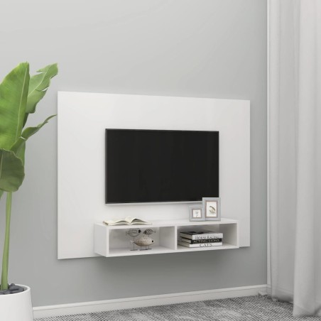 vidaXL TV-Wandschrank Hochglanz-Weiß 135x23,5x90 cm Holzwerkstoff
