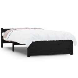 vidaXL Massivholzbett Schwarz 90x200 cm