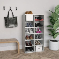 vidaXL Schuhregal Betongrau 54x34x100,5 cm Holzwerkstoff