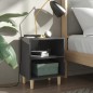 vidaXL Nachttische Massivholz-Beine 2 Stk. Hochglanz-Grau 40x30x50 cm vidaXL Nachttische Massivholz-Beine 2 Stk. Hochglanz-Grau 40x30x50 cm