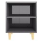 vidaXL Nachttische Massivholz-Beine 2 Stk. Hochglanz-Grau 40x30x50 cm vidaXL Nachttische Massivholz-Beine 2 Stk. Hochglanz-Grau 40x30x50 cm