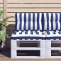 vidaXL Palettenkissen Blau Weiß Gestreift 60x40x12 cm Stoff vidaXL Palettenkissen Blau Weiß Gestreift 60x40x12 cm Stoff