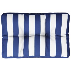 vidaXL Palettenkissen Blau Weiß Gestreift 60x40x12 cm Stoff