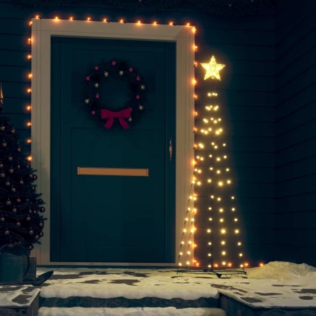 vidaXL Weihnachtskegelbaum Warmweiß 84 LEDs Deko 50x150 cm