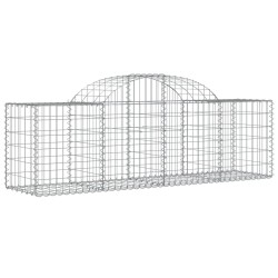 vidaXL Gabione mit Hochbogen 200x50x60/80 cm Verzinktes Eisen
